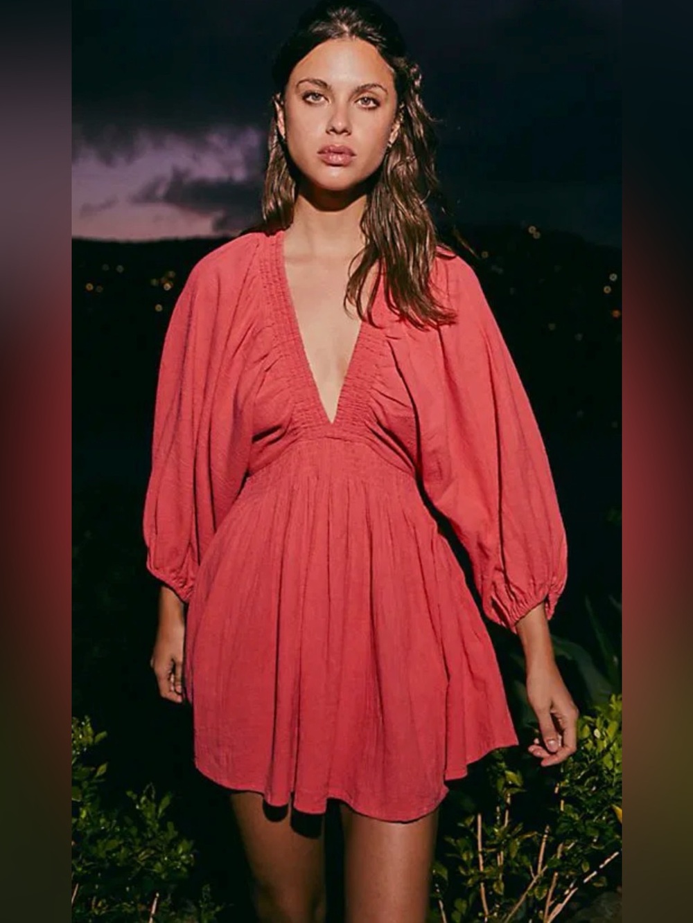Free People For The Moment Red Mini Dress Size XS